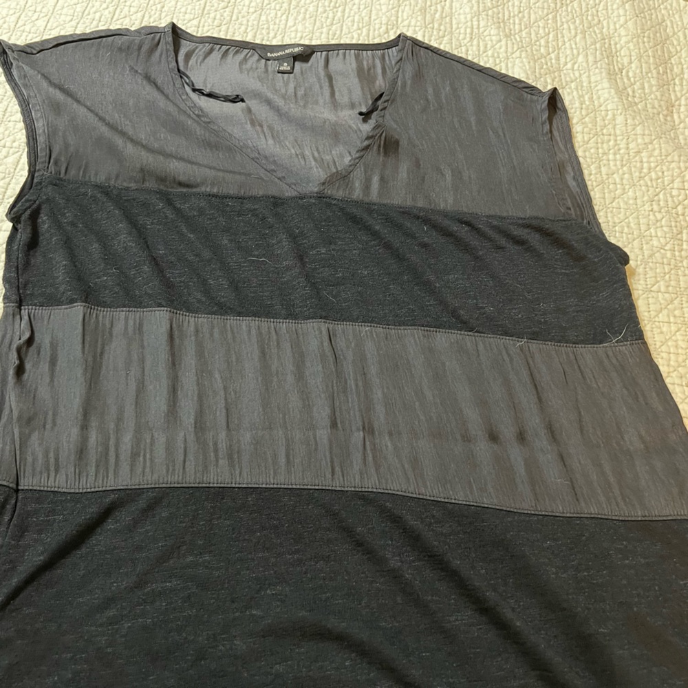 Banana Republic Charcoal and Black Blouse